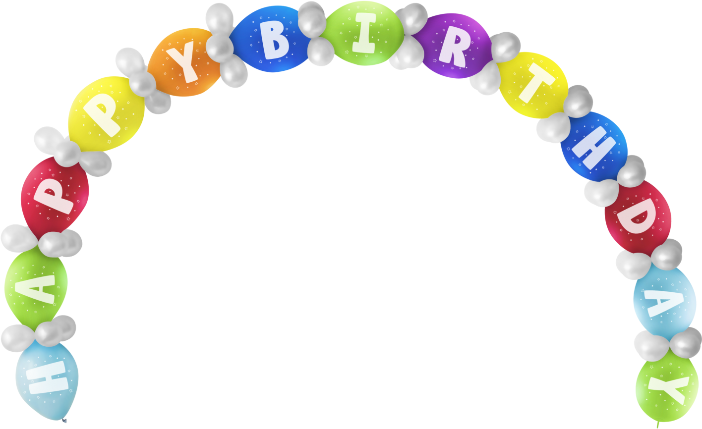 Happy Birthday Balloon Set - Happy Birthday Arch Png Clipart - Large