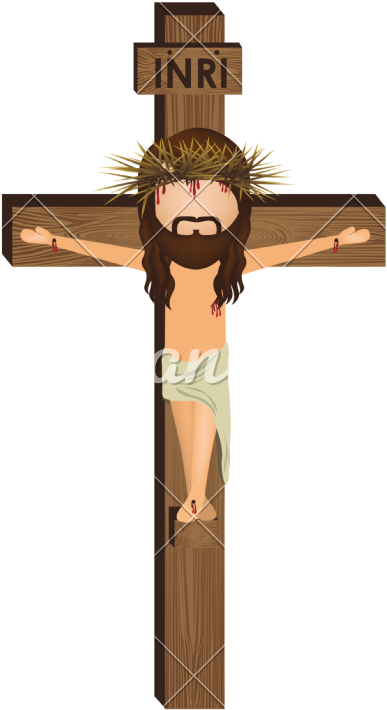 Crucifix Vector Crucified Jesus - Crucifix Cartoon Png Clipart (800x800), Png Download