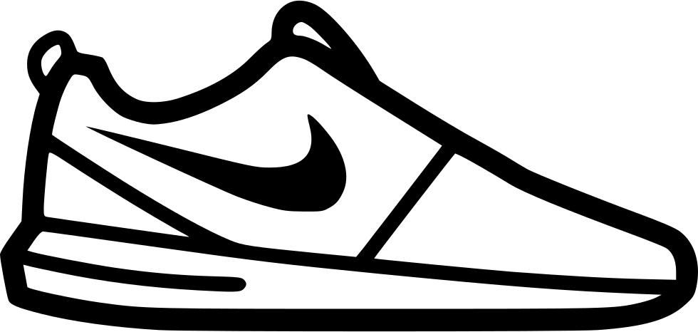 Png Freeuse Nike Svg Black And White - Nike Shoe Icon Png Clipart (980x466), Png Download