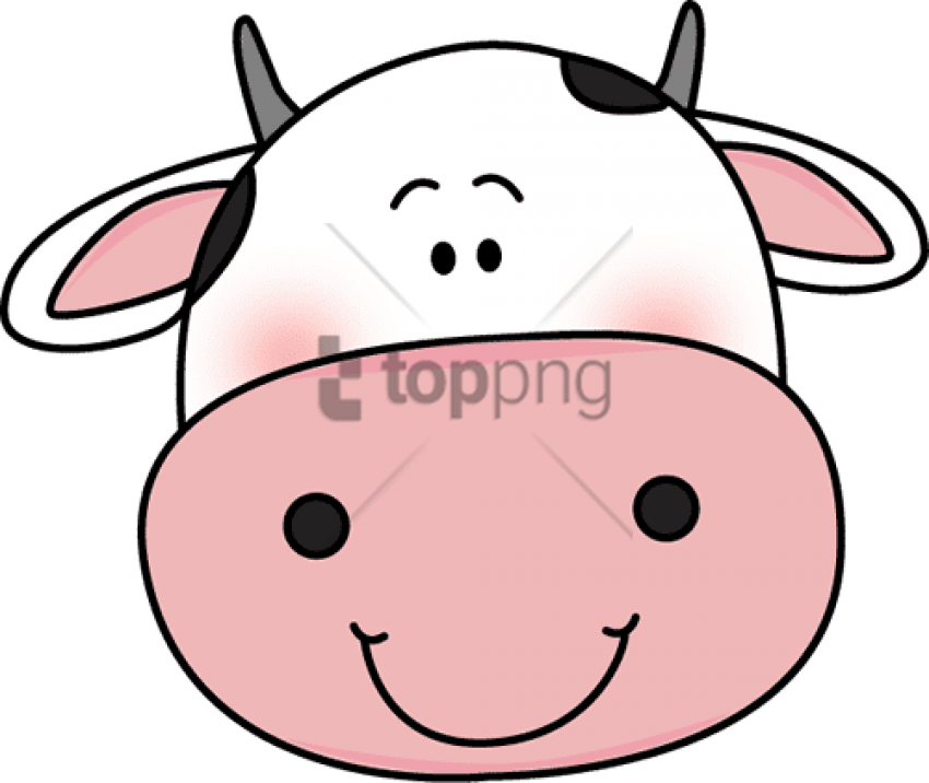 Free Png Cow Head Png Image With Transparent Background - Cute Cow Head Clipart (850x716), Png Download