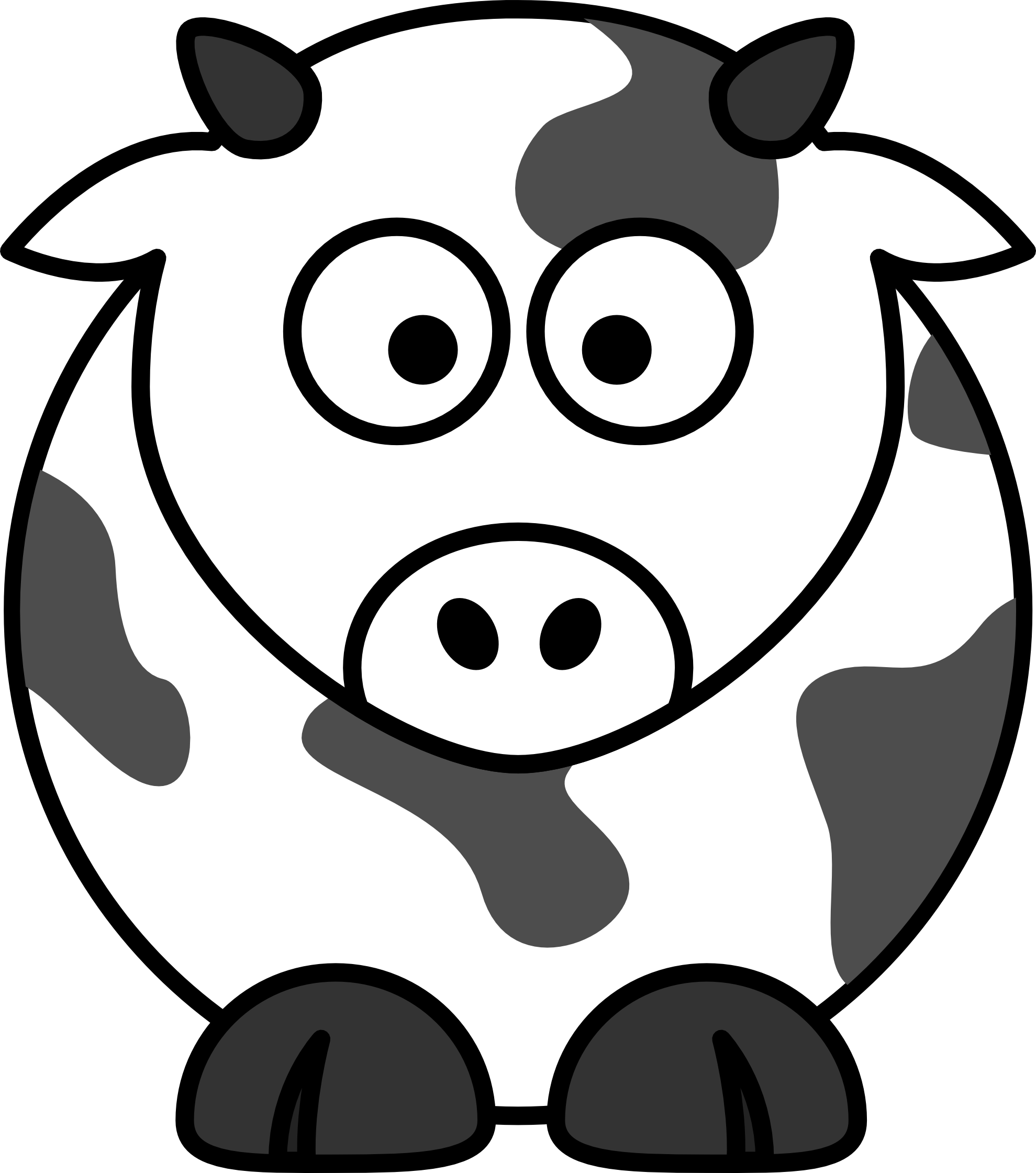 Net Clip Art Cow Black White Line Super Duper Svg - Simple Line Drawing Of Cow - Png Download (1979x2240), Png Download
