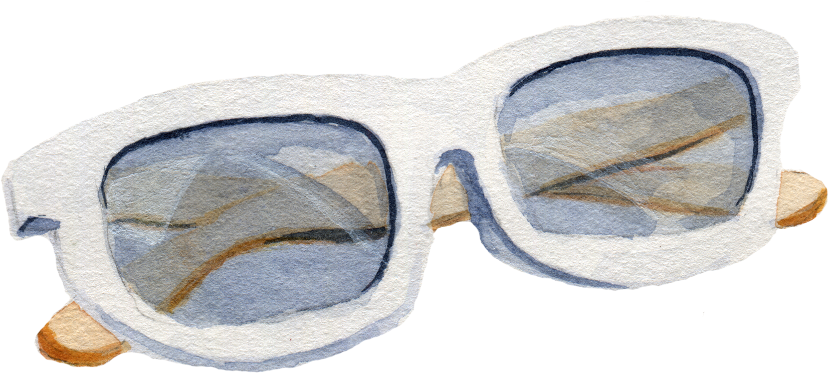 Goggles Sunglasses Glasses Hand-painted Free Clipart - Watercolor Paint - Png Download (1712x802), Png Download