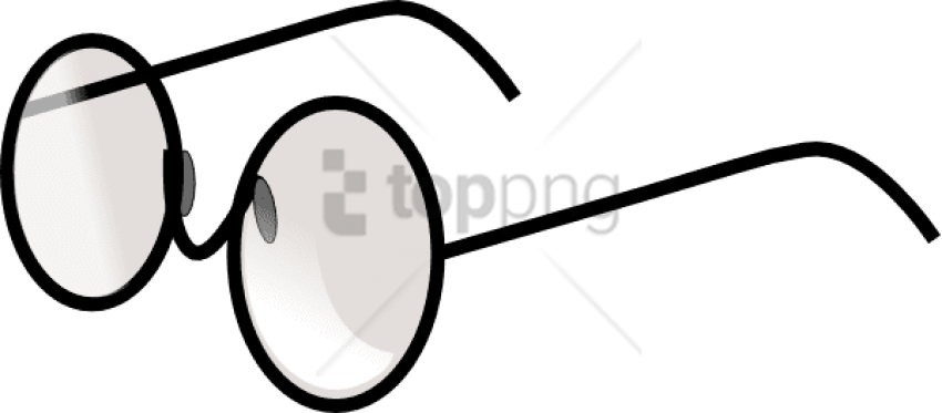 Free Png Glasses Frames Clipart Png Image With Transparent - Cartoon Black And White Glasses (850x373), Png Download