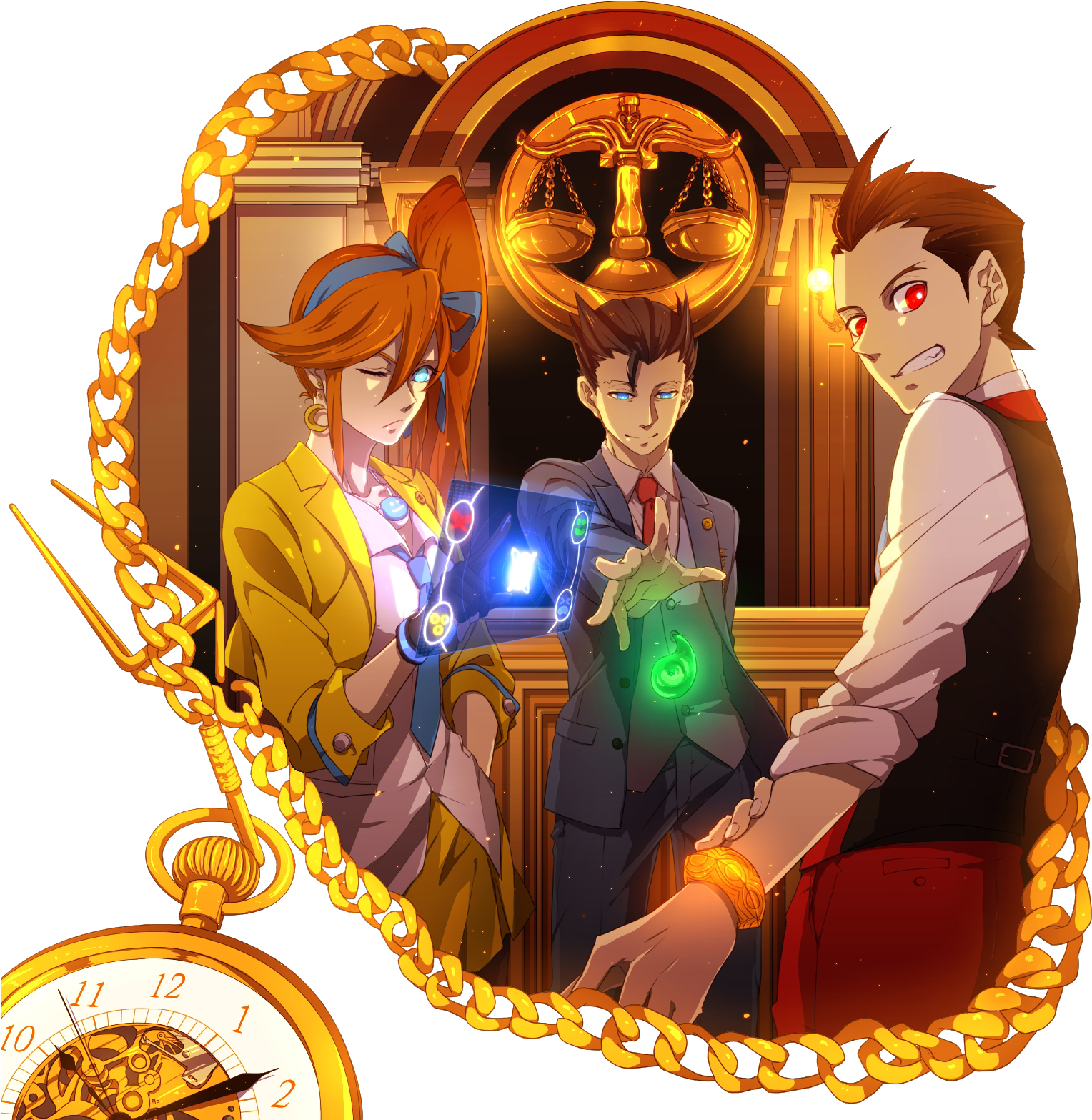 Ahh Yes Their Eyes Are Glowing And So Is Their Special - Athena Cykes Apollo Justice Clipart (1528x1567), Png Download