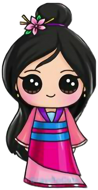 Mulan Sticker - Draw So Cute Clipart (717x717), Png Download