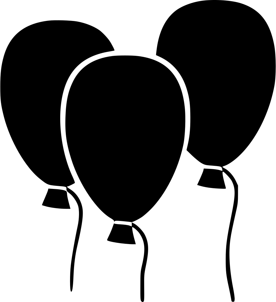Black Balloons Png - Party Balloons Icon Png Clipart (898x980), Png Download