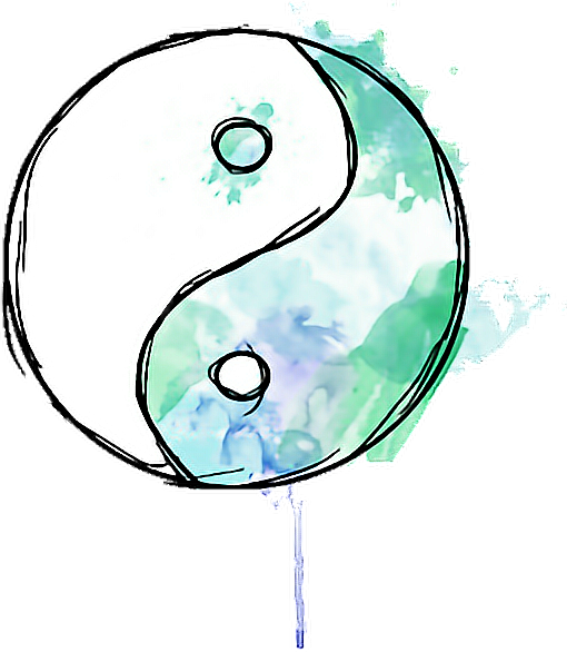 #blue #green #cute #jim #jam #png #freetoedit - Yin Yang Tumblr Transparent Clipart (510x586), Png Download