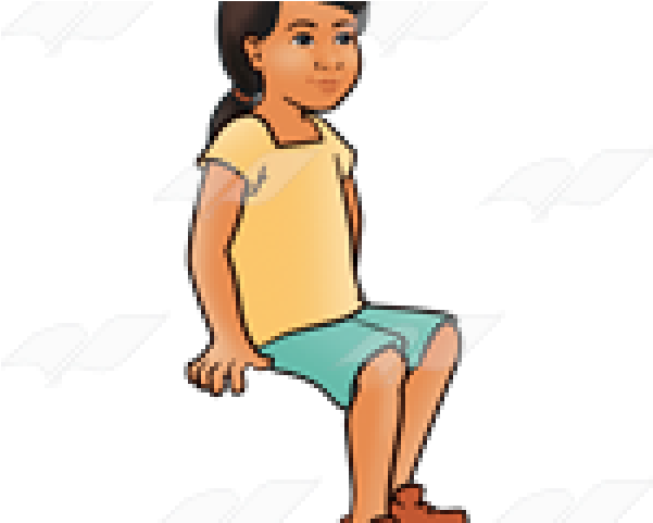 Sitting Clipart Girl - Cartoon - Png Download (640x480), Png Download