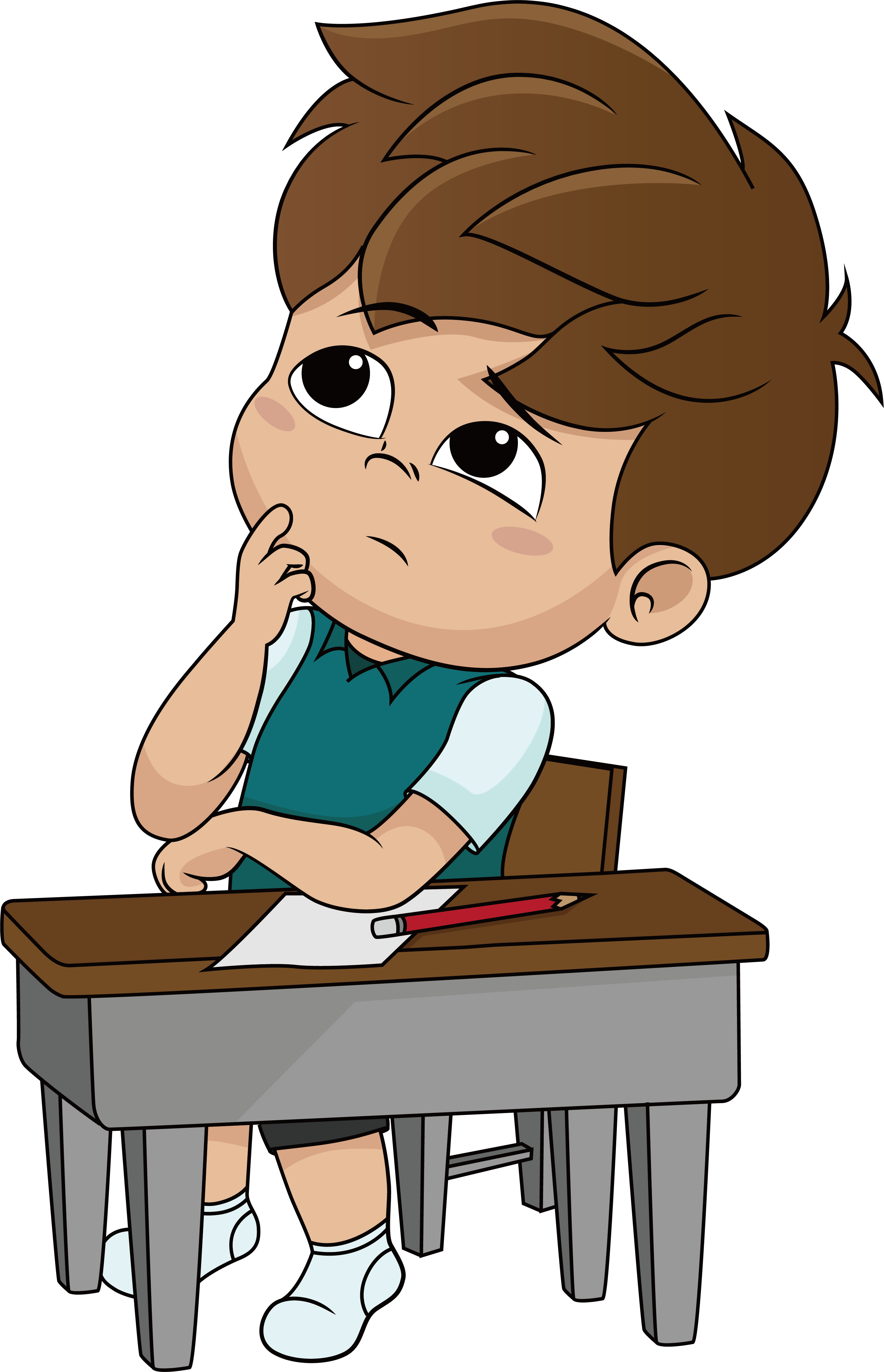 Download Boy  Thinking Png  Kid Thinking Cartoon  Clipart 