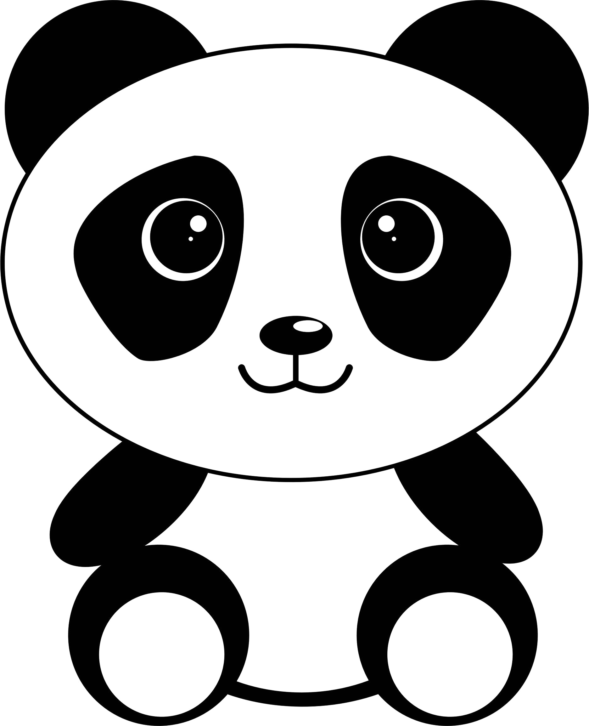 Cute Panda Png Pic - Cute Panda Clipart Transparent Png (1872x2306), Png Download