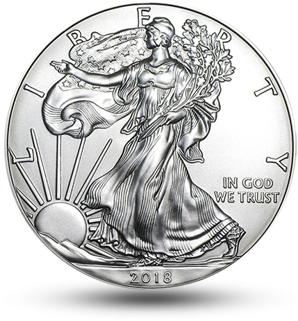 2018 $1 Silver American Eagle Obverse - Moneda Argint 1 Dolar Clipart (600x600), Png Download