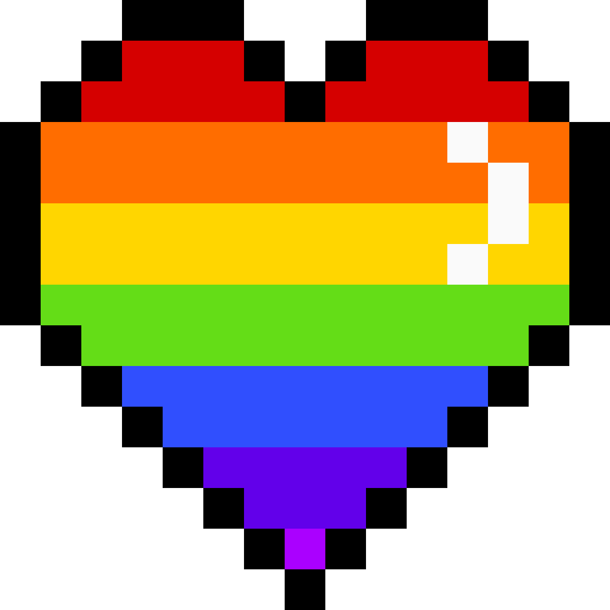 Rainbow Heart - Pixel Art Clipart (1200x1200), Png Download