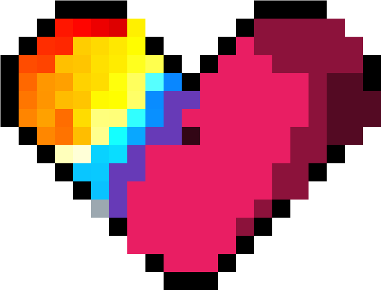 Rainbow Heart - Gay Pixel Art Clipart (1184x1184), Png Download
