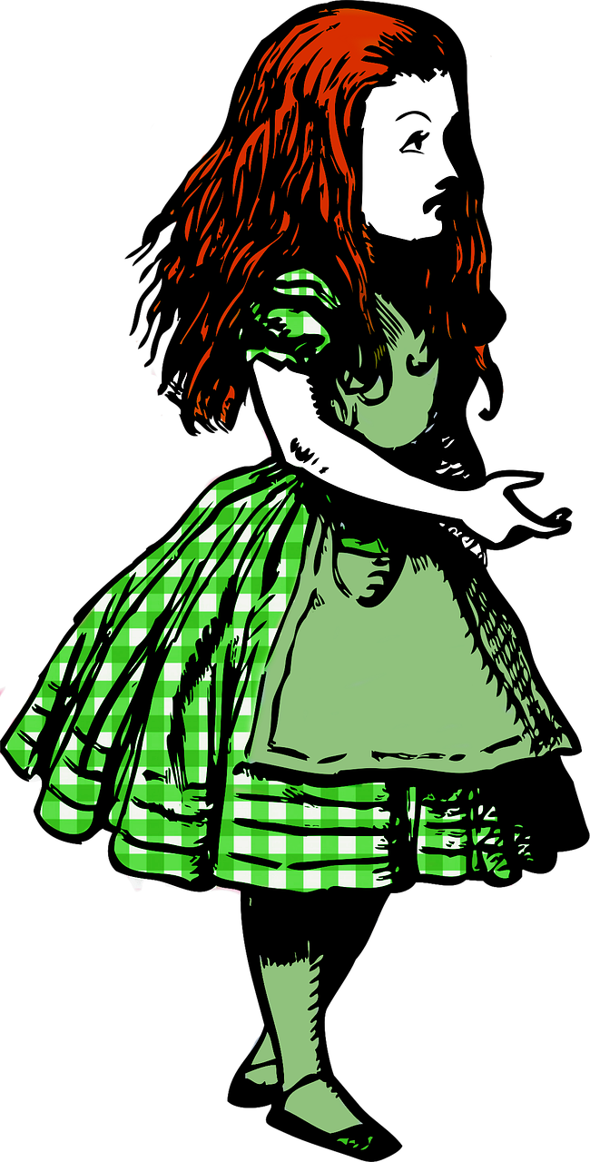 Alice In Wonderland Red Hair Png Image - Transparent Alice In Wonderland Clipart (650x1280), Png Download