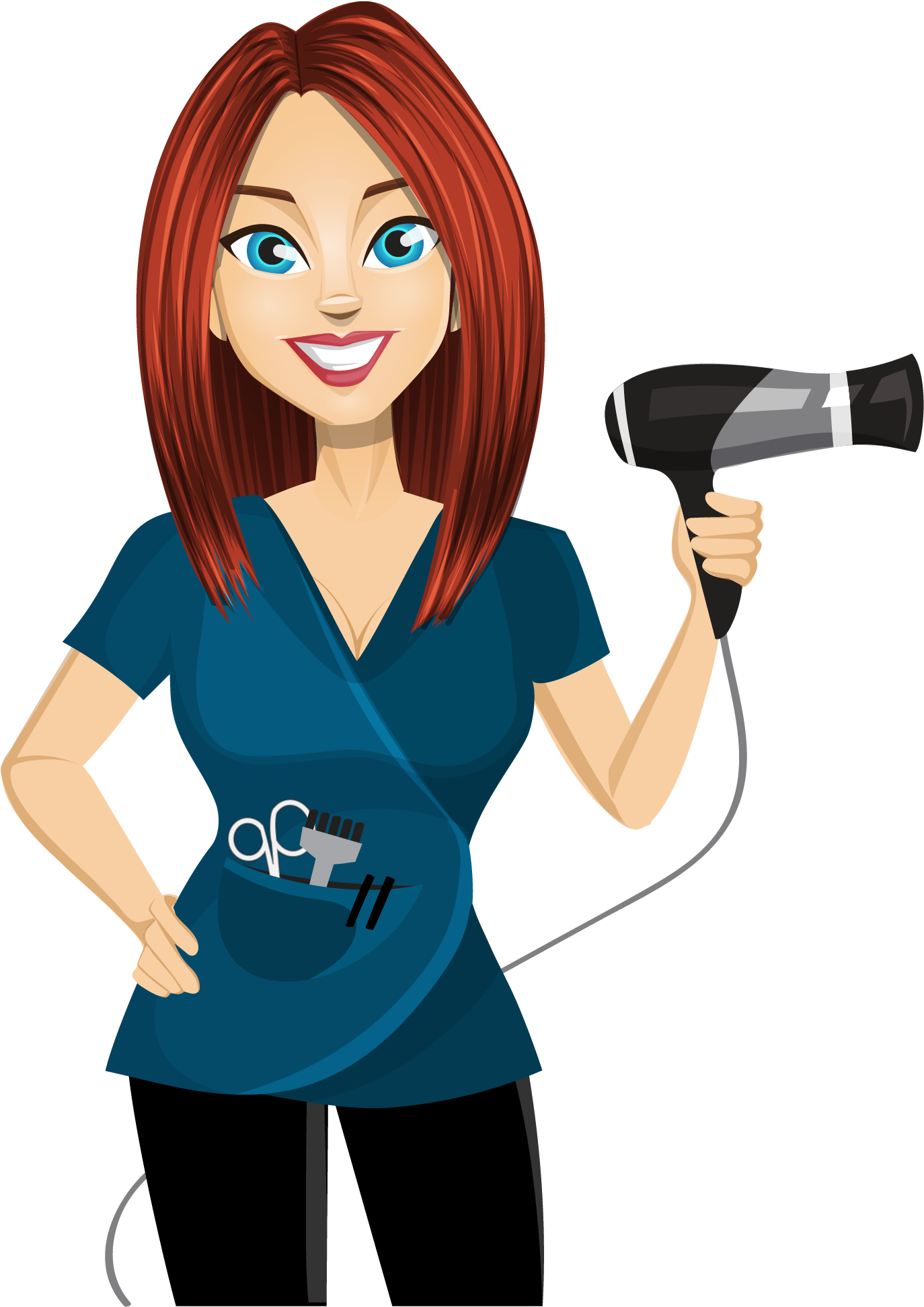 Beauty Parlour Personal Clip Art Vector Hairdryer - Hairdresser Clipart Png Transparent Png (1912x2594), Png Download
