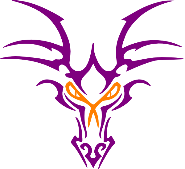 Purple Dragon Png - Dragon Head Tattoo Drawing Clipart (600x550), Png Download