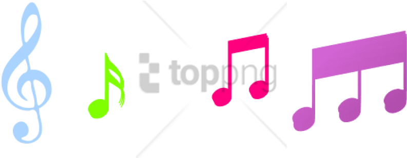 Free Png Colorful Music Note Png Png Image With Transparent - Transparent Background Music Notes Clipart (850x370), Png Download