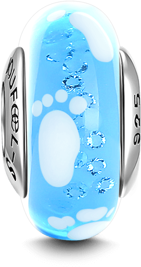 Baby Feet Blue Murano Glass - Illustration Clipart (800x800), Png Download