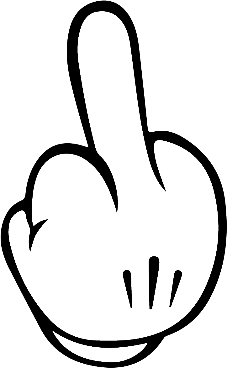 Cartoon Middle Finger Png - Mickey Mouse Hand Drawing Clipart (724x1174), Png Download