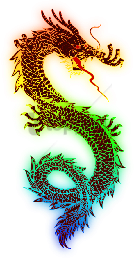 Free Png Fire Dragon Png Png Image With Transparent - Rainbow Dragon Png Clipart (480x932), Png Download