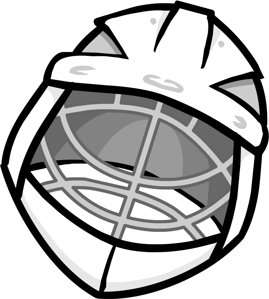 Image Black And White Library Goalie Club Penguin Wiki - Hockey Helmet Clipart Png Transparent Png (978x978), Png Download