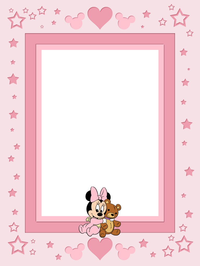 Filler Card/photo Frame - Minnie Mouse Png Frame Clipart (768x1024), Png Download