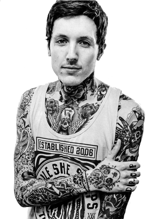Who Is This Man And How Do I Make Him My Husband - Oliver Sykes Tattoos Neck Clipart (500x696), Png Download
