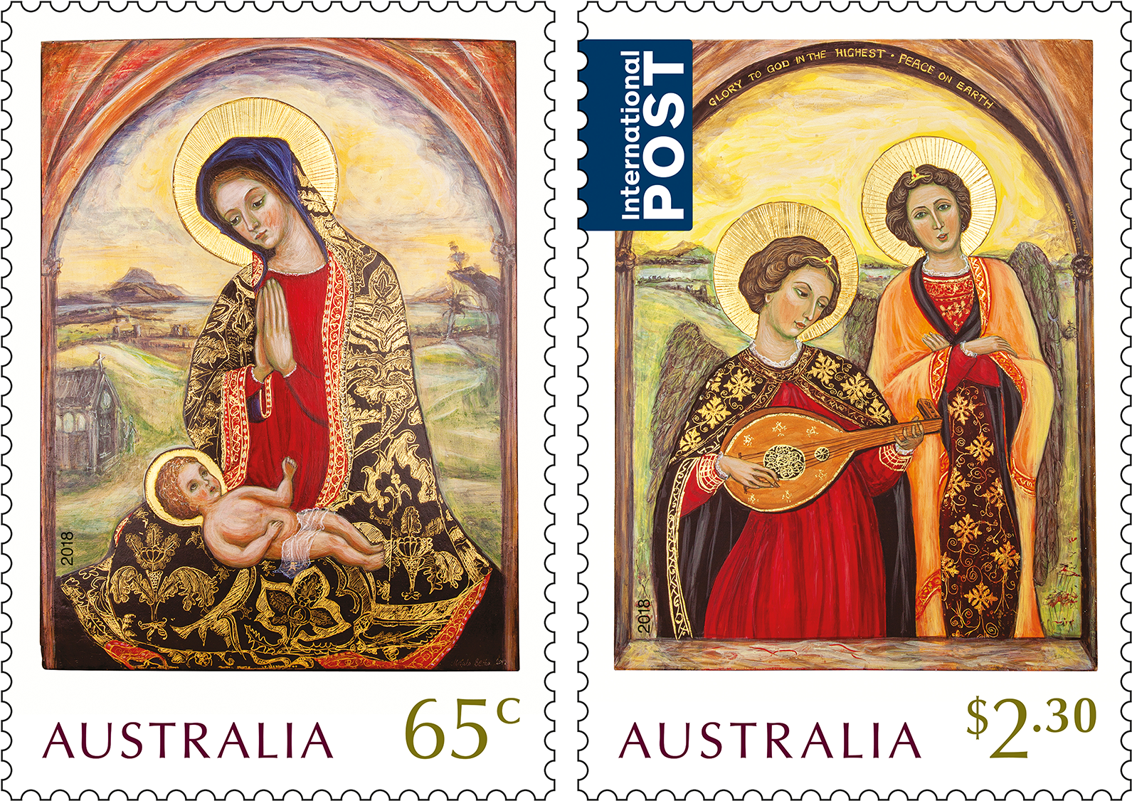 Traditional Christmas 2018 Stamps - Australia Post Christmas Stamps Clipart (2400x1174), Png Download
