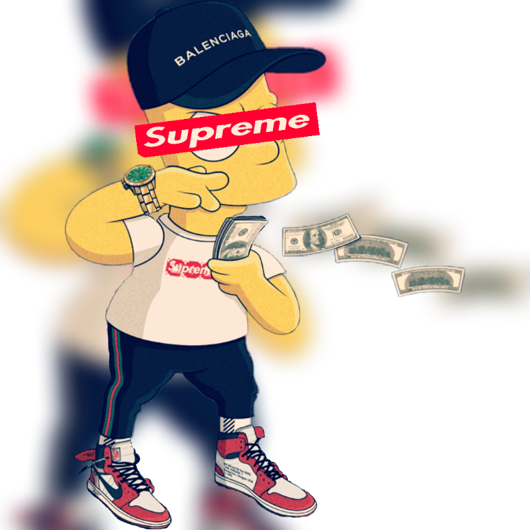 #bart #supreme - Gucci Supreme Bart Simpson Clipart (771x771), Png Download