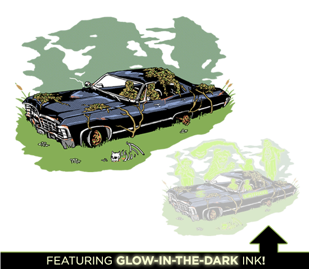 Supernatural T-shirt And Demon Dean Poster Available - Ford Torino Talladega Clipart (618x546), Png Download