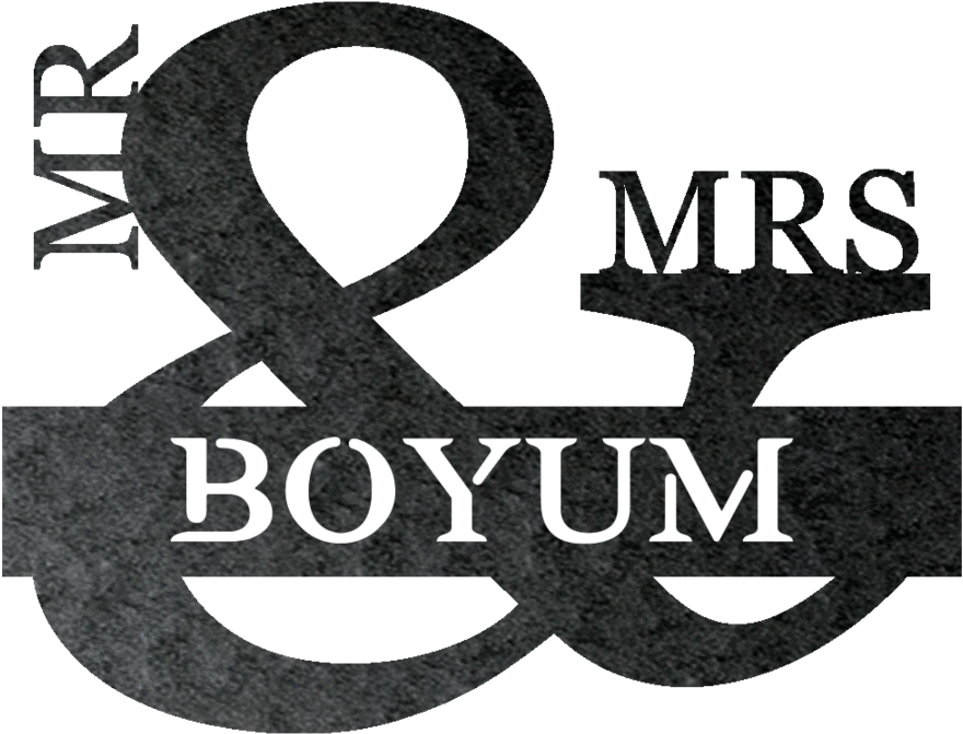 Personalizable Steel Wall Sign - Mr & Mrs Monogram Clipart (1200x1200), Png Download
