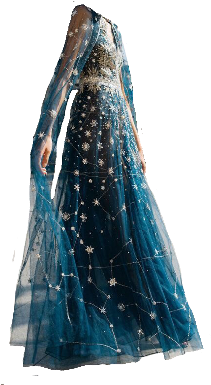 Dress Png, Aesthetic Clothes, Ravenclaw, Hijab Fashion, - Cucculelli Shaheen Hera Constellation Dress Couture Clipart (505x810), Png Download