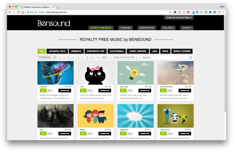 Bensound Background Music Page Preview - Music Clipart (800x521), Png Download