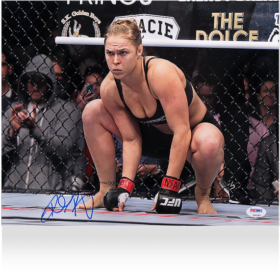 Ronda Rousey Signed Photo Rowdy Ronda Png Rousey Signed - Ronda Rousey Angry Look Clipart (571x550), Png Download