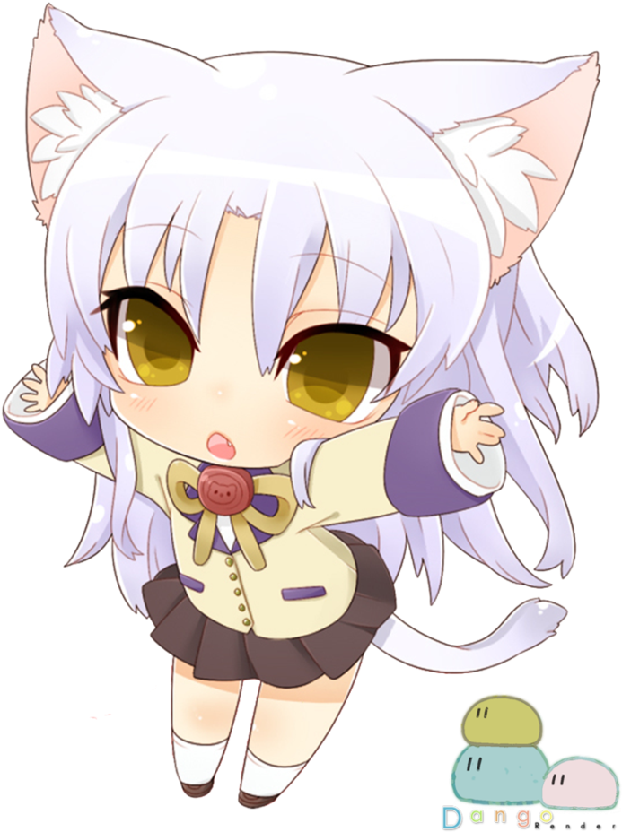 Anime Chibi Neko Png - Angel Beats Kanade Chibi Clipart (831x962), Png Download