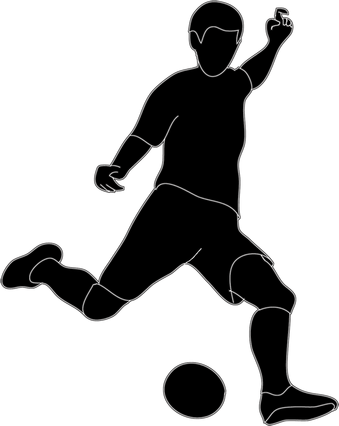 Kickball Kick Clip Art Image - Soccer Kick Silhouette - Png Download (709x886), Png Download