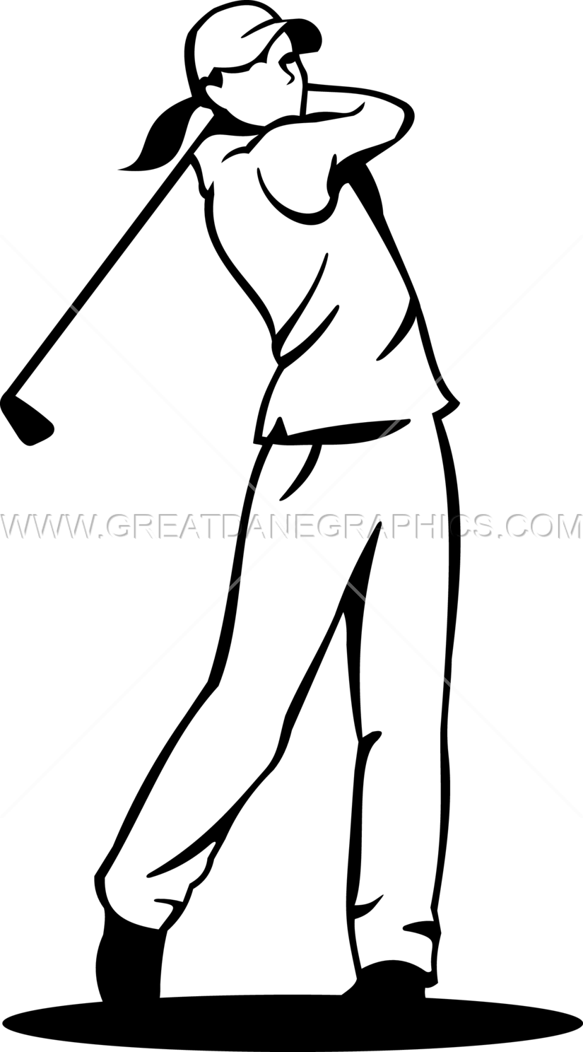 Golfer Drawing Transparent - Women Golfer Drawing Clipart (825x1488), Png Download