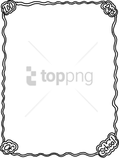 Free Png Line Borders Png Png Image With Transparent - 100 Days Of School Page Border Clipart (480x640), Png Download