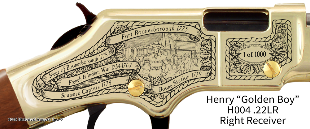 Daniel Boone Limited Edition Engraved Rifle - Marion County Iowa Map Old Clipart (1001x417), Png Download