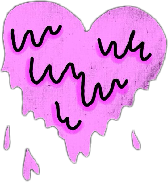 Melting Heart Cute Aesthetic Sticker Spacebxbe Png - Melting Heart Clipart (544x592), Png Download