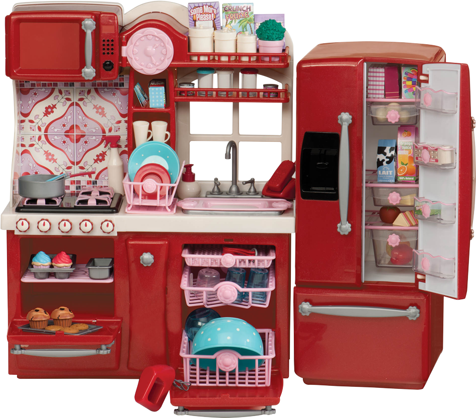 Gourmet Kitchen Red - Our Generation Doll Kitchen Clipart (1050x1050), Png Download