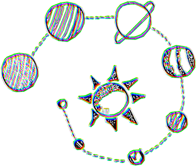 Glitch Planets Aesthetic Tumblr - Minimalist Planet Drawing Clipart (1024x1024), Png Download