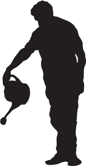 Garden Silhouette Png - Person Gardening Silhouette Png Clipart (600x600), Png Download