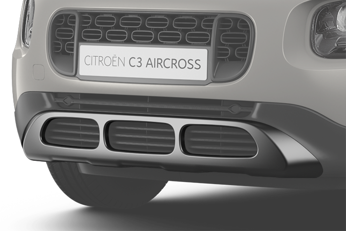 Front And Rear Aluminium Effect Bumper Protectors - Citroen Aircross Rip Curl Clipart (700x467), Png Download