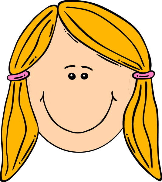 Small - Smiley Face Girl Clipart - Png Download (534x600), Png Download