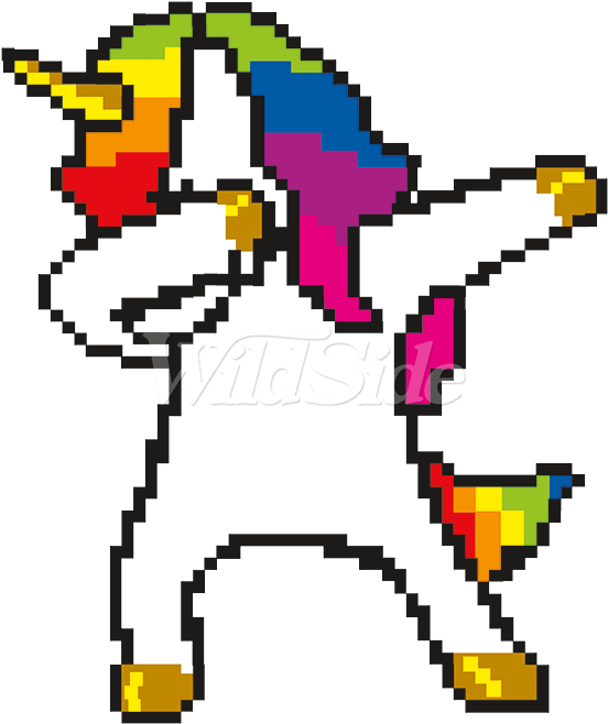 Dabbing Unicorn - Cartoon Clipart (675x675), Png Download