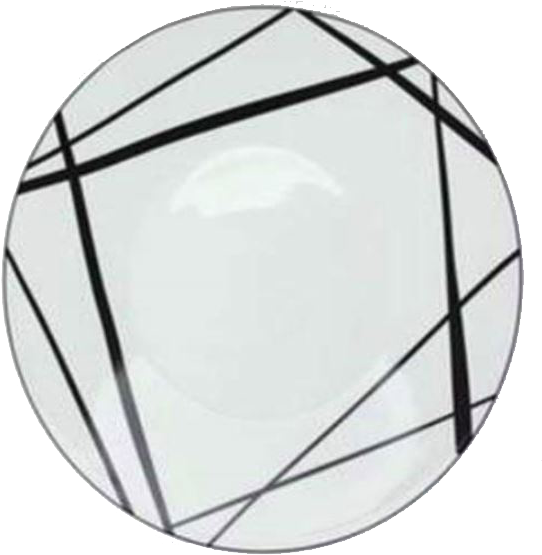 White W/ Black Stripes Dinner Plate - Transparent Circle Stripes Png Clipart (574x560), Png Download