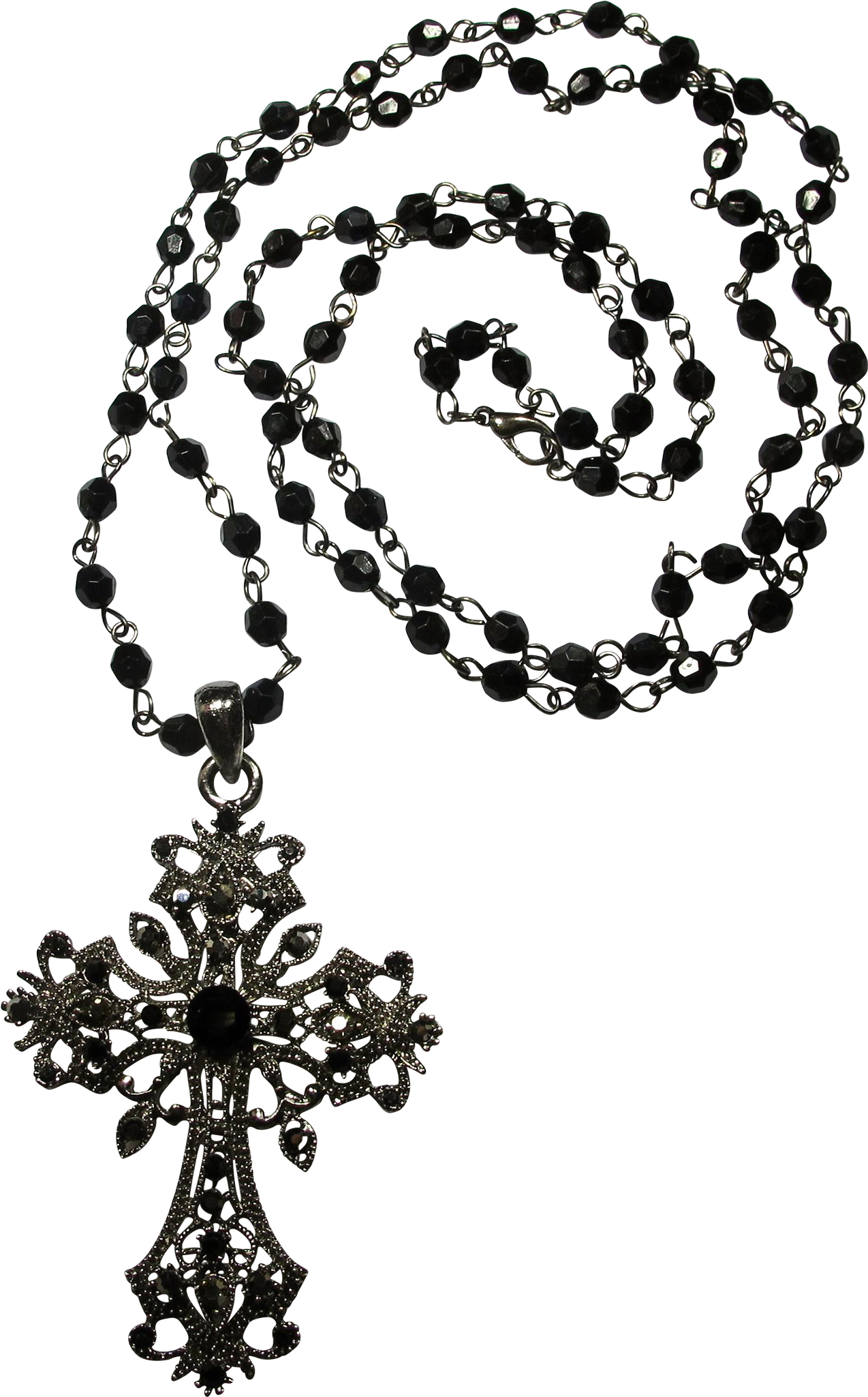 Vintage Black Rhinestone - Cross Clipart (2048x2048), Png Download