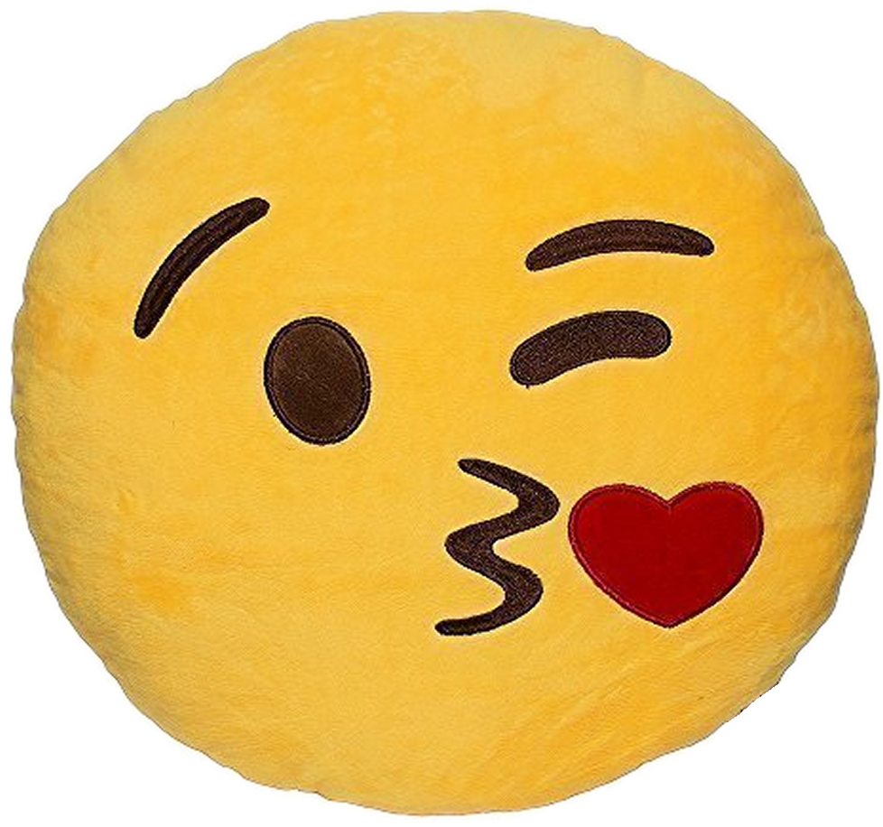 Blowing Flying Kisses Emoticons Pinterest Smiley Kissing - Kiss Emoji Pillow Clipart (1000x1000), Png Download