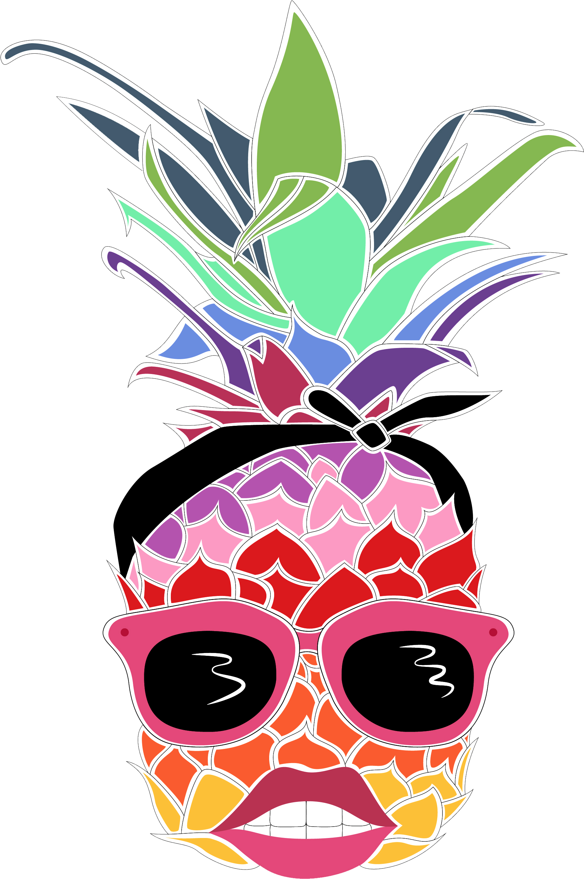 Masks Clipart Pineapple - Png Download (2550x3300), Png Download